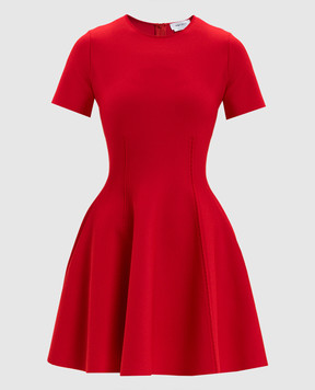 Alexander McQueen Красное платье мини 863054Q1BGL