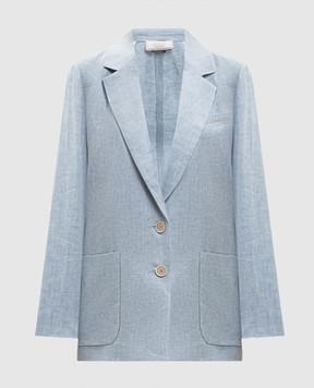 Peserico Блакитний жакет з льону з ланцюжком моніль S0122802598