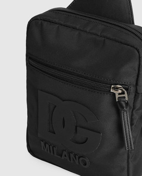 Dolce&Gabbana Дитяча чорна сумка з монограмою DG EM0142AU927