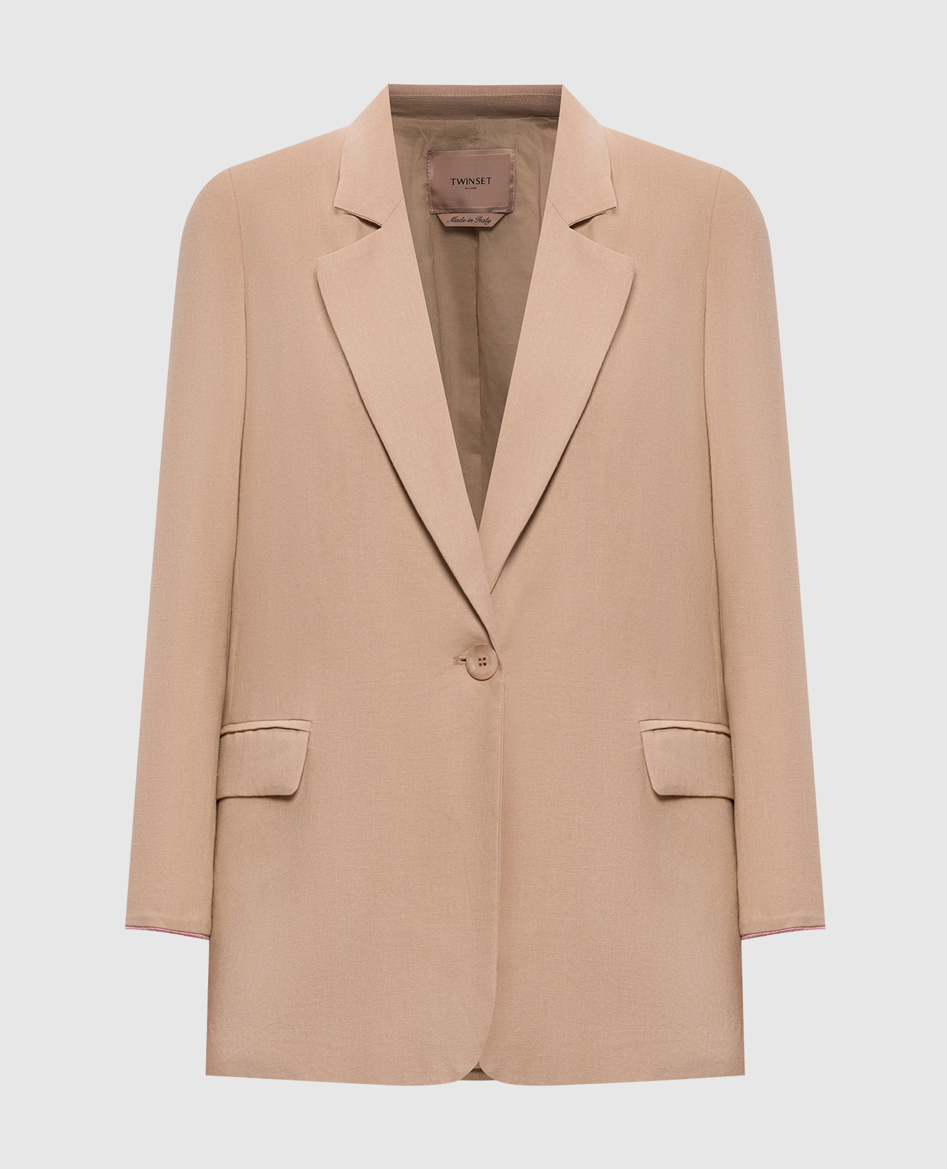 Бежевый жакет с льном