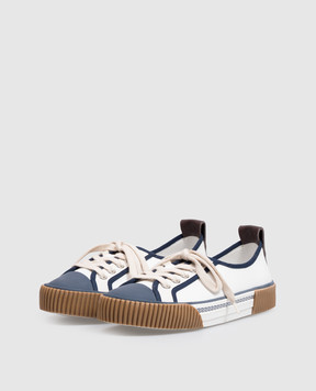 Versace Белые кожаные кеды Goliath Canvas 10248561A18389