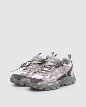 Off-White Серые комбинированные кроссовки Be Right Back с логотипом OWIA289F25LEA001