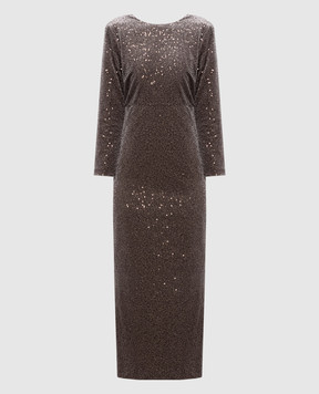 Peserico Сіра велюрова сукня міді в паєтки E0274306645