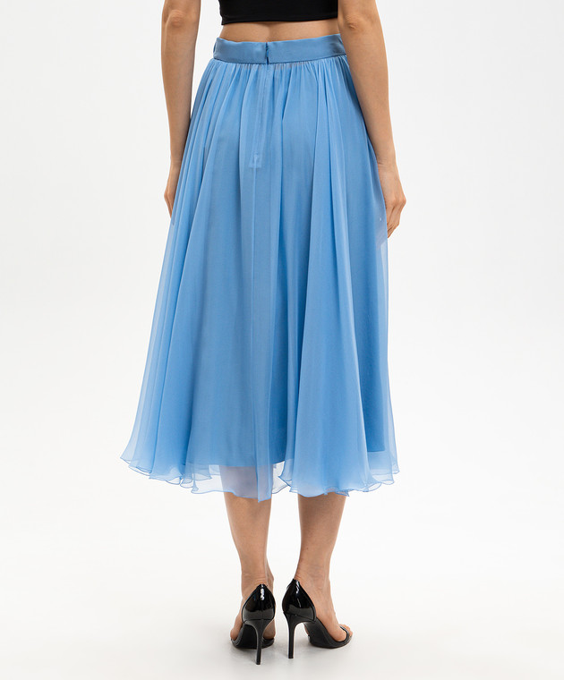 Dolce&Gabbana Голубая юбка из шелка F4CPUTFU1UR изображение 3