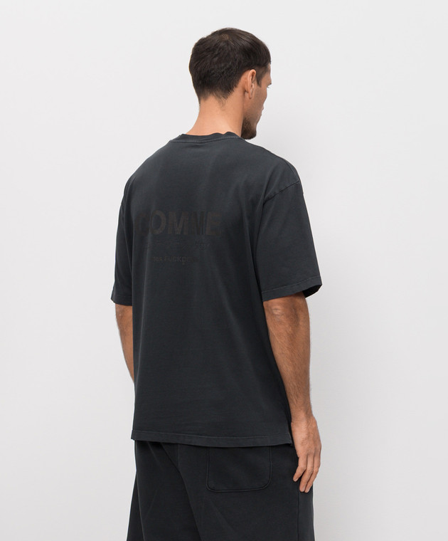 Comme des Fuckdown Черная футболка с принтом логотипа FMS6CFABM01921 изображение 4