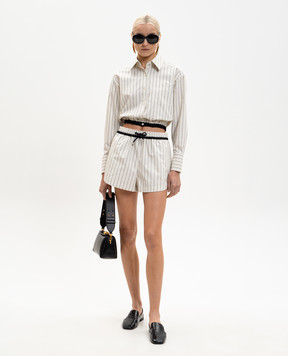 3.1 Phillip Lim Белая укороченная рубашка в полоску E26121767CCU