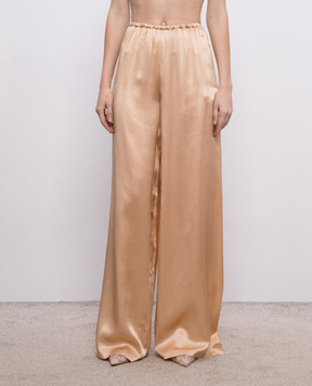 Ermanno Scervino Бежеві штани із шовку D482P764NXE