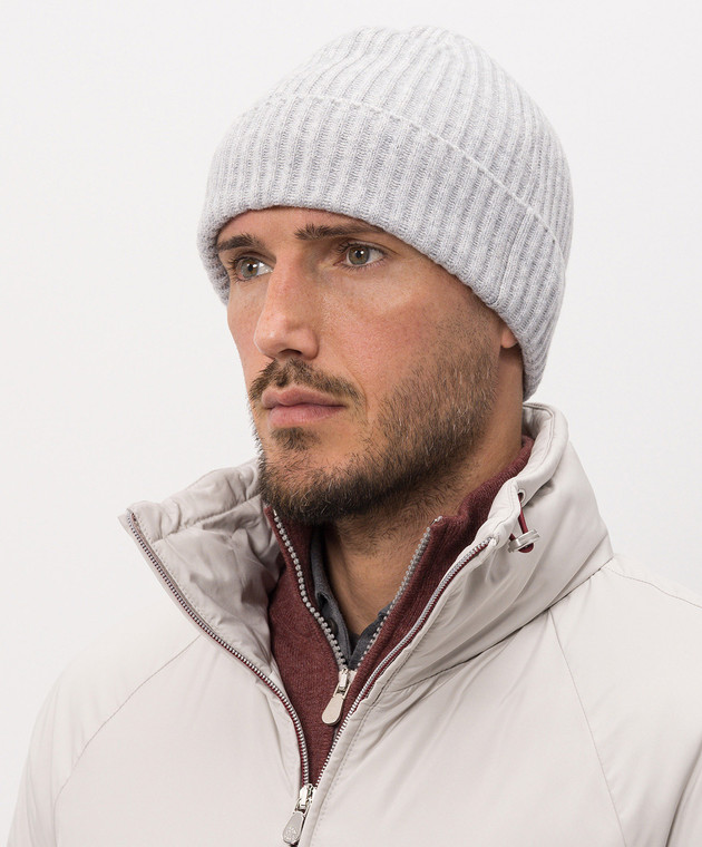 Brunello Cucinelli Шапка серого цвета из кашемира M2293900 изображение 2