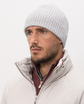Brunello Cucinelli Шапка серого цвета из кашемира M2293900