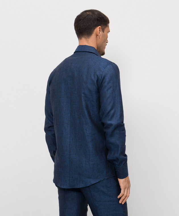 Doriani Cashmere Синя сорочка з льону DOSLIDR42269782538 зображення 4