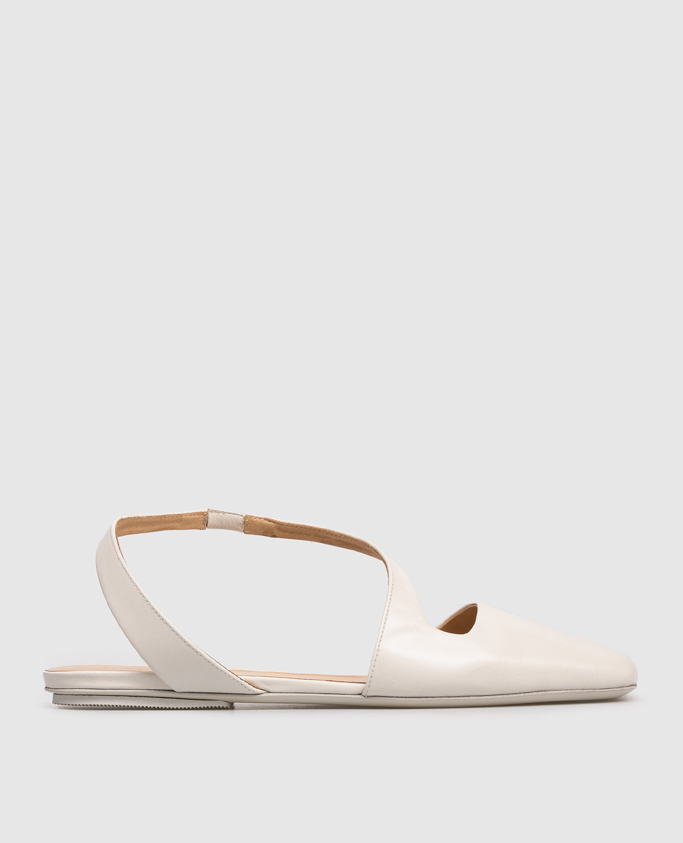 Белые кожаные слингбеки Quadrangolo