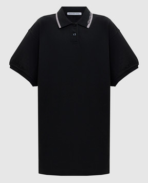 Alexander Wang Черное платье-поло мини с логотипом 4CC1266902