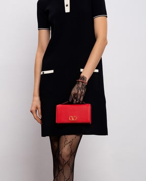 Valentino Червона шкіряна сумка з логотипом 8W2P0W42SNP