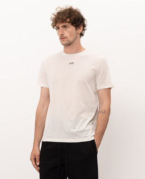 Ann Demeulemeester Белая футболка с контрастной вышивкой B0014216FA206