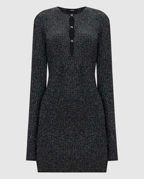 AMIRI Черное платье мини MA HARDWARE с люрексом AWDRCA1094