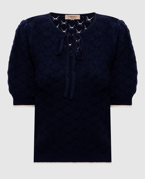 Twinset Синій топ у візерунок 261TP3031