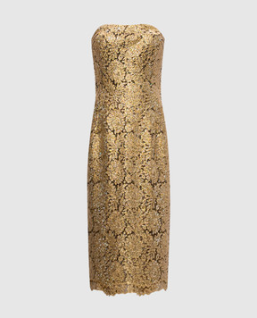 Ermanno Scervino Золотиста сукня-бюстьє з кристалами D492Q701CTZJO