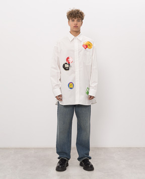Maison Margiela MM6 Біла сорочка з принтом SH0DT0060M36013