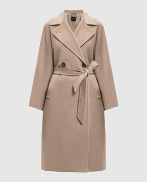 Max Mara Weekend Бежевое двубортное пальто CASCIA из кашемира CASCIA