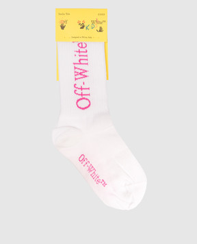 Off-White Детские белые носки с логотипом OGRA003F25KNI002