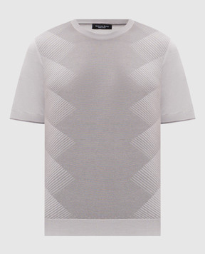 Stefano Ricci Сіра футболка з шовком K818114G10F26280