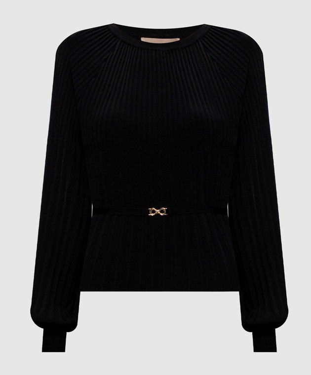Twinset Черный джемпер с поясом 262TT3451