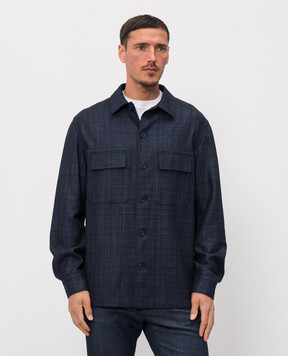 Castangia dal 1850 Синя сорочка з вовни та шовку BNT3