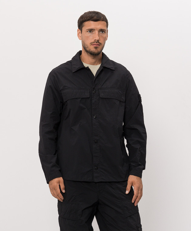 Stone Island Чорна сорочка з патчем логотипа L2S151200044S00F6 зображення 3