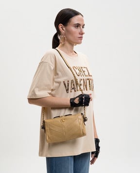 Valentino Бежева шкіряна сумка Panthea з кристалами Swarovski 8W2B0S99UYF