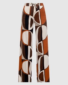 Marco Pescarolo Коричневые брюки из шелка Fency FENCYD5393