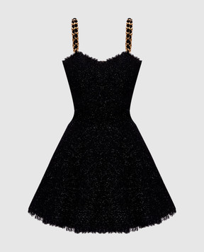 Balmain Чорна сукня міні з вовною HF1R2302WD65
