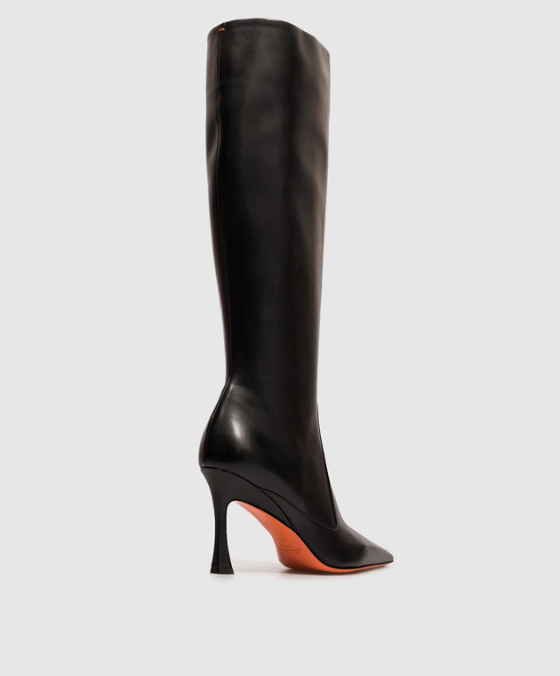 Santoni Черные кожаные сапоги WSTV72388HI2NXUY изображение 3