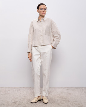 Peserico Бежевая рубашка в полоску S06734D00662