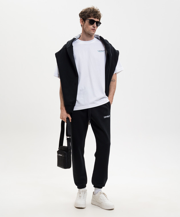 Off-White Белая футболка с брендовым принтом 44MAA120S26J00E изображение 2