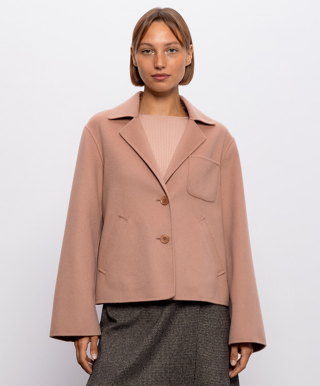 Max Mara Weekend Розовое укороченное пальто PELOTA с шерстью WKDPELOTA изображение 3