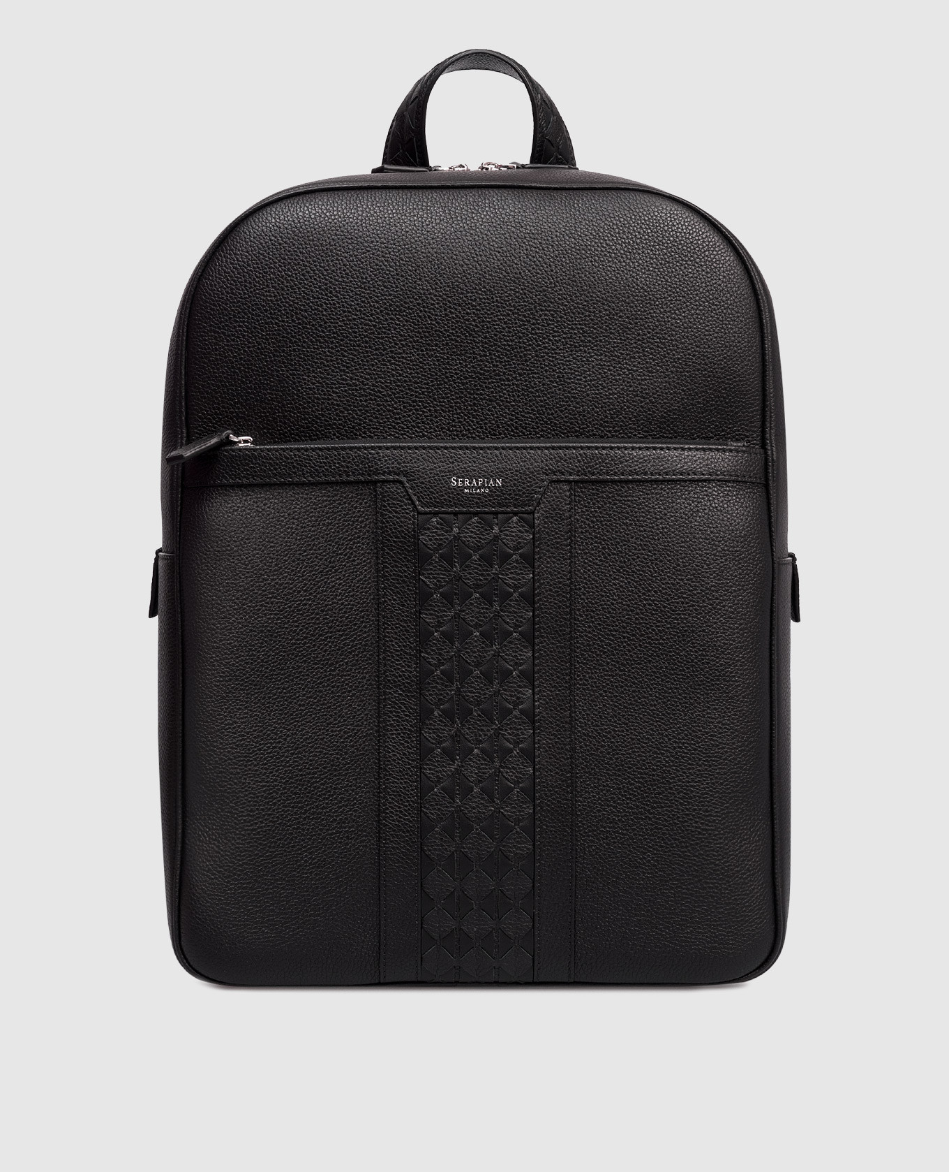 

Черный кожаный рюкзак с плетением, Рюкзаки