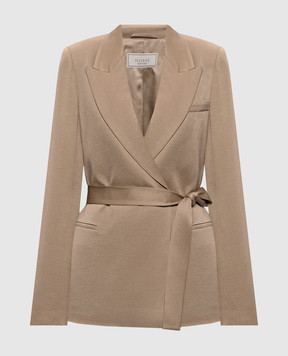 Peserico Бежевый двубортный жакет A01217A01943