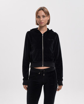 Sporty & Rich Чорна велюрова спортивна куртка CA04471326BA01