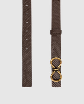 Twinset Коричневий шкіряний ремінь з гравіюванням логотипа 261TO5380