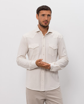 Brunello Cucinelli Рубашка цвета айвори ME8546666