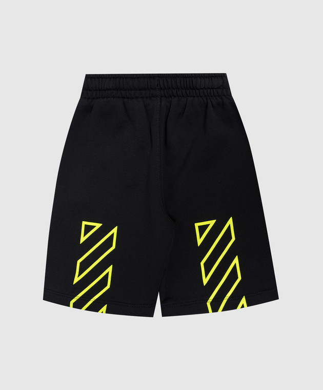 Off-White Дитячі чорні шорти з принтом Off 44BCI001S26F002 зображення 2
