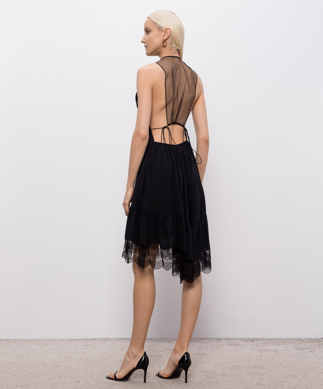 Victoria Beckham Черное ассиметричное платье с открытой спиной 1226WDR007281A изображение 4