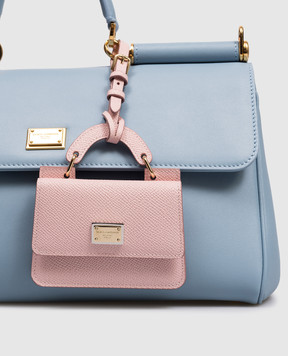 Dolce&Gabbana Розовый кожаный картхолдер-брелок Dauphine BI3401A1001