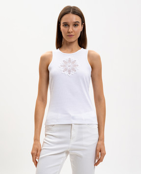 Twinset Белый топ в рубке с логотипом 261TP2090