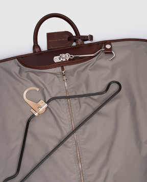 Brunello Cucinelli Бордовий шкіряний кофр для одягу з логотипом MBCIBU351