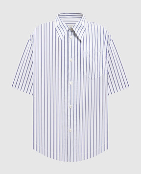 Ami Paris Біла сорочка в смужку з емблемою USH809CO0220