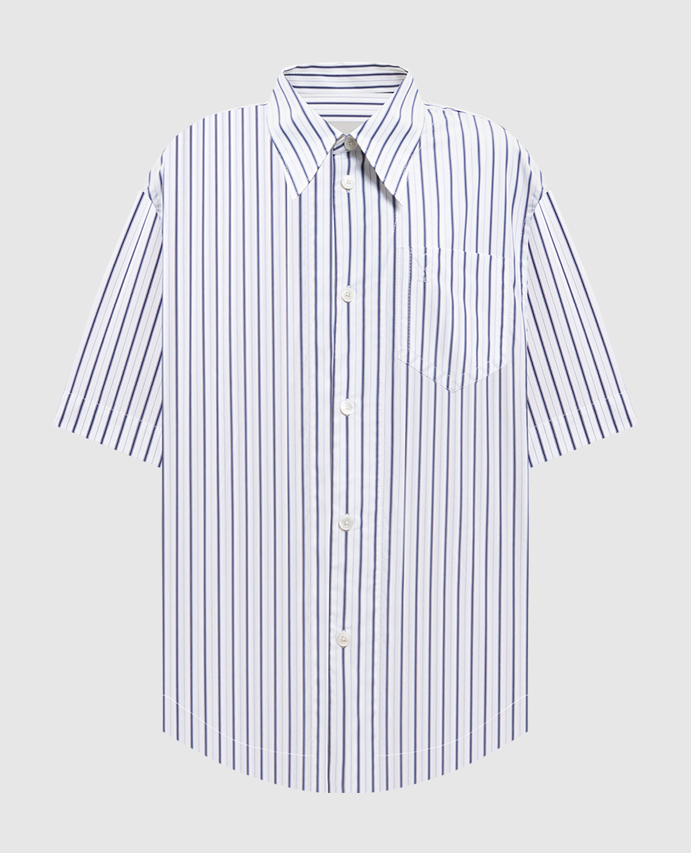 

Белая рубашка в полоску с эмблемой, Белый, Рубашки