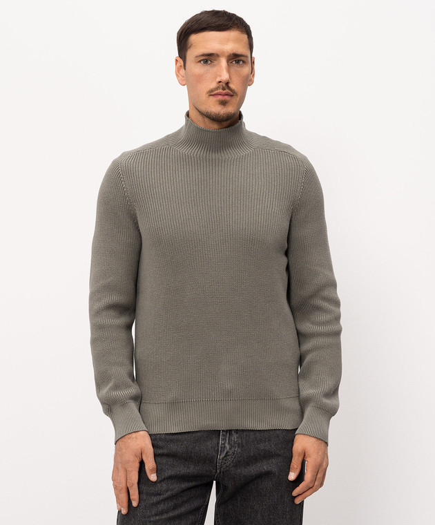 Brunello Cucinelli Зеленый свитер из хлопка M28709004P изображение 3
