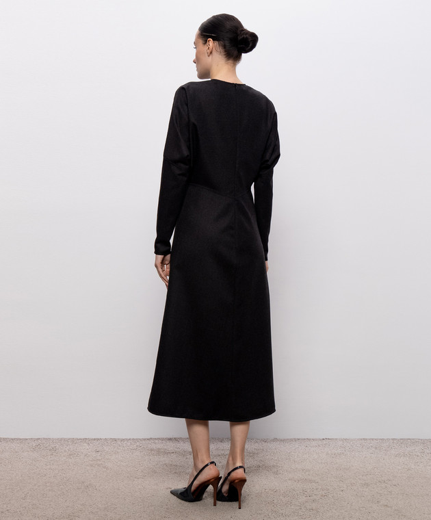 Victoria Beckham Сіра сукня міді Dolman з вовни 1124WDR005231F зображення 3