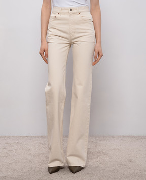 Saint Laurent Білі джинси 70's з патчем логотипа 823599Y30UA